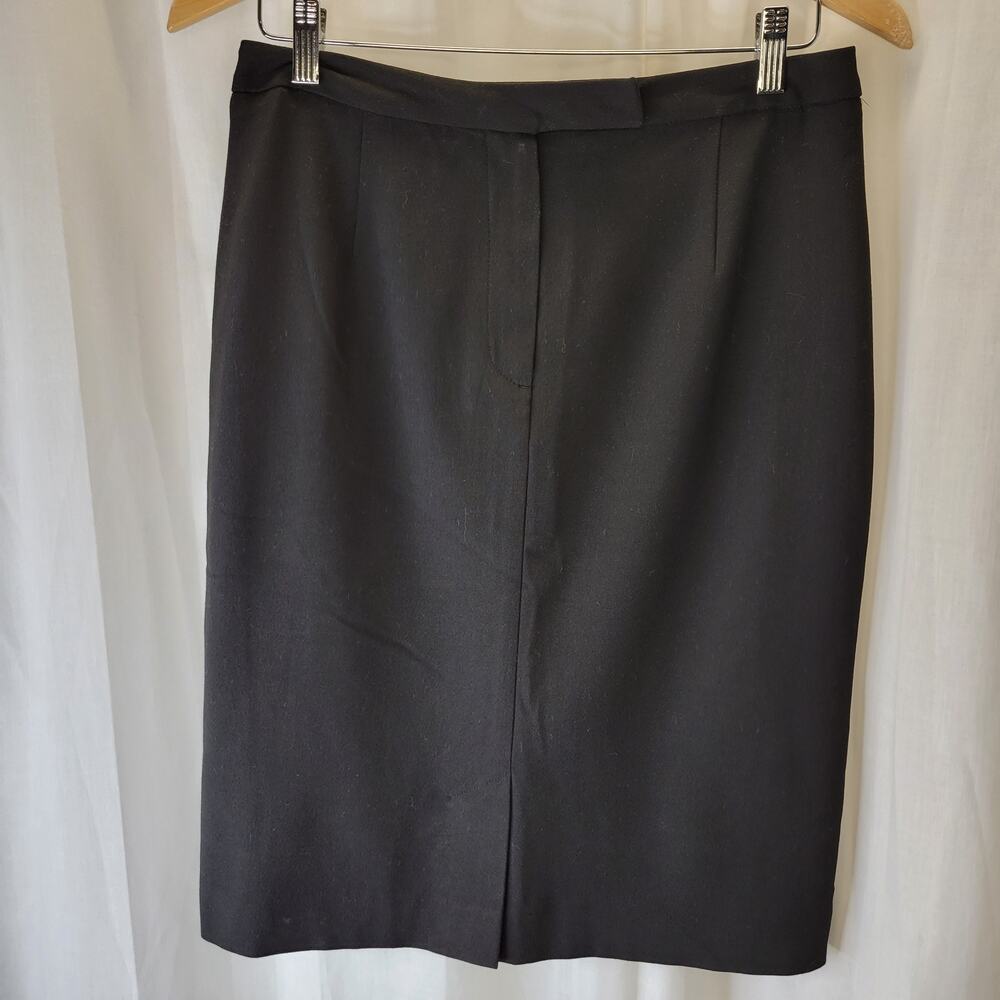 Liz Claiborne Sport Black Pencil Skirt with Front Zip and Vent, 8